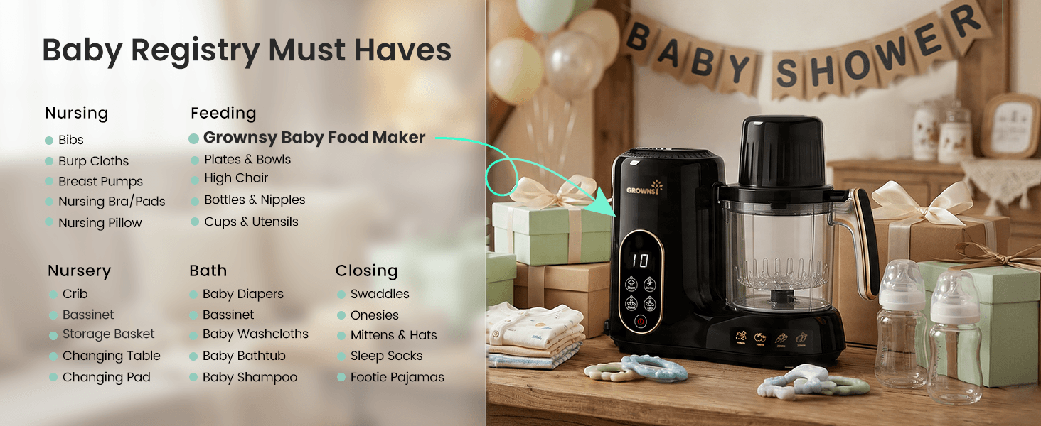 A+ Premium Modules for Grownsy Baby Food Maker & Processor with Dual-Layer Steam Basket