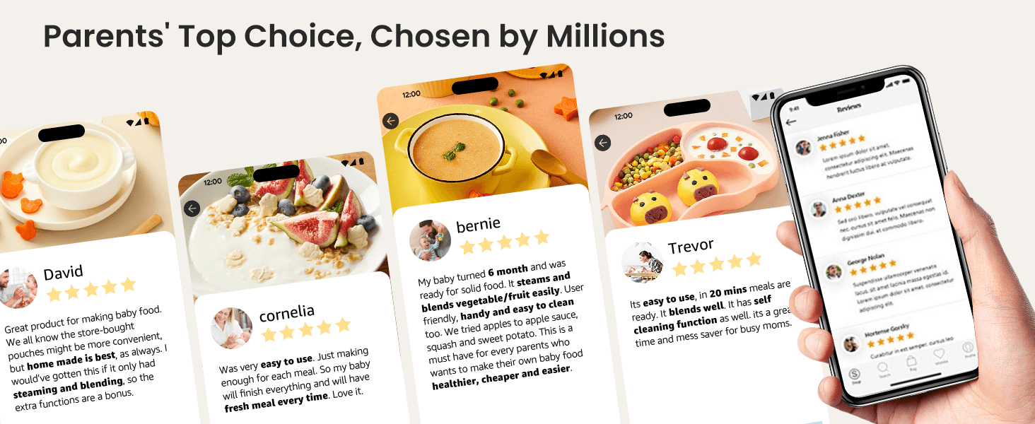 A+ Premium Modules for Grownsy Baby Food Maker & Processor with Dual-Layer Steam Basket
