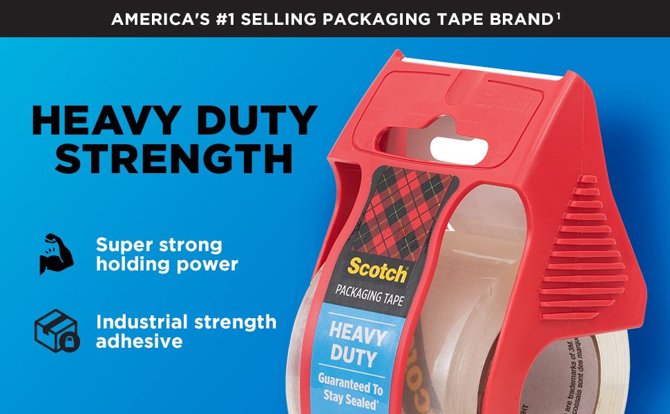 Communicates the primary benefit of superior strength and holding power to reassure shoppers this tape is suitable for demanding packaging tasks. Establishes brand authority and trust by…