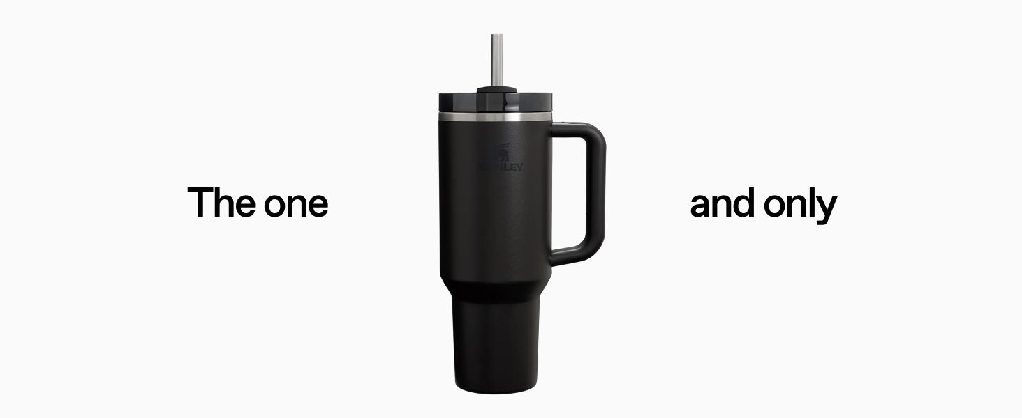 Uses the tagline 'The one and only' with a clean studio product shot to position the tumbler as the definitive, iconic choice rather than highlight a specific feature.