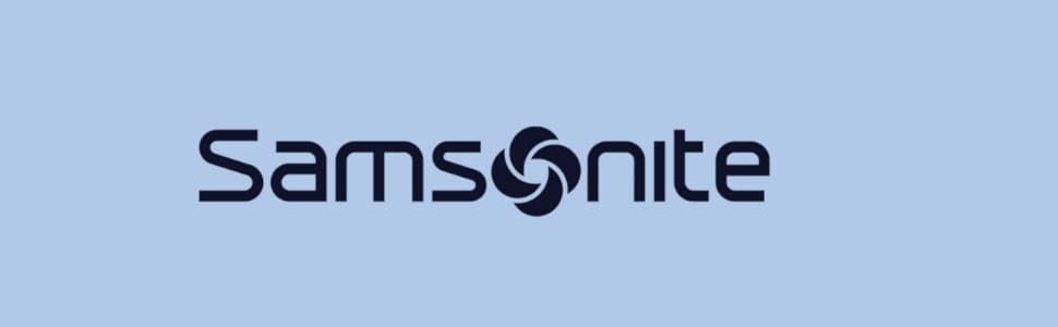 Presents the Samsonite logo on a plain field to reinforce brand identity and trust.