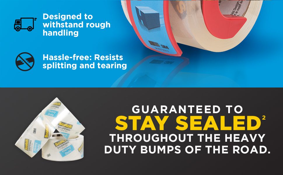 Communicates multiple product benefits including durability during shipping, resistance to splitting and tearing, and guaranteed seal performance to reassure shoppers of product quality and…