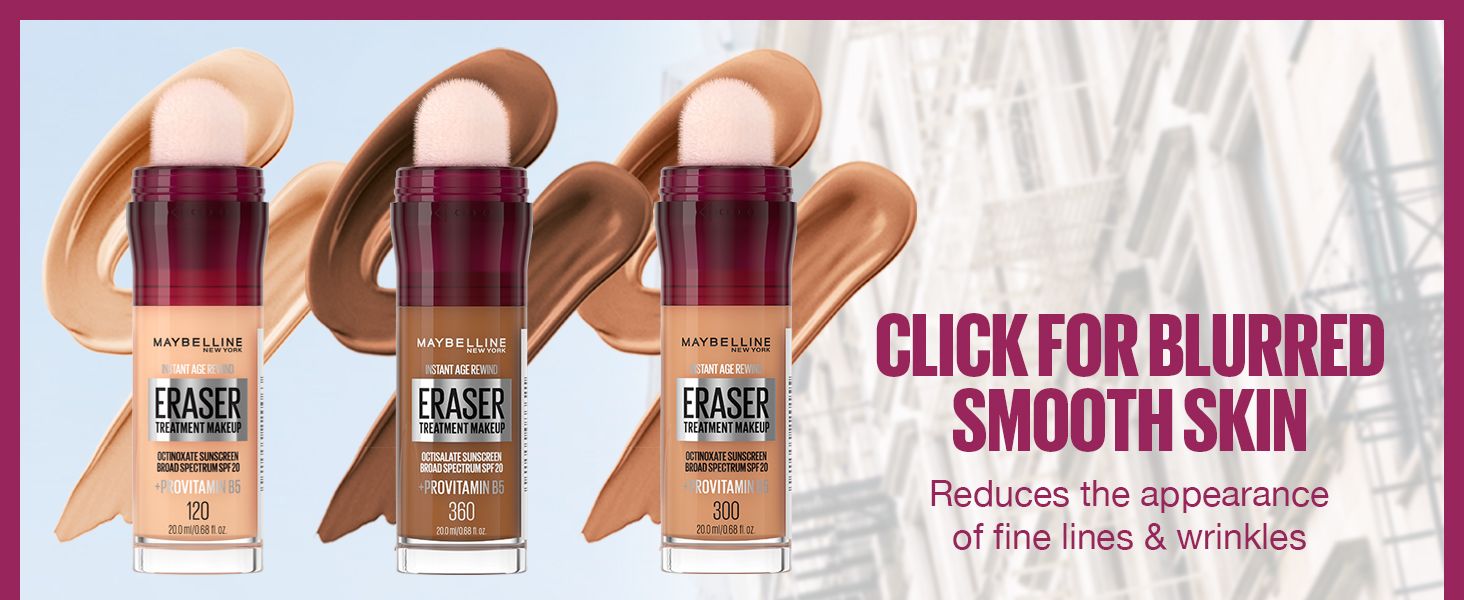 Claims the foundation blurs skin and softens the look of fine lines and wrinkles across shade options.