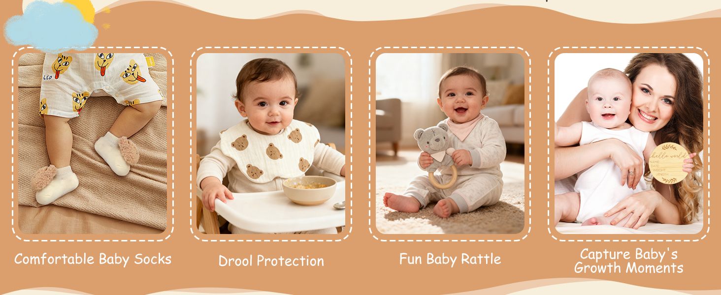 Demonstrates multiple ways the baby products can be used across different scenarios and contexts to show versatility and value to parents. Showcases multiple distinct product benefits in a visually…