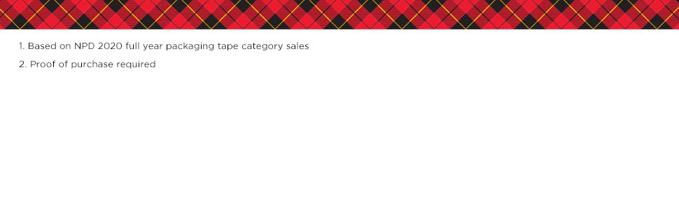 Establishes credibility and market authority by highlighting the brand's number one position in packaging tape sales based on NPD 2020 data.