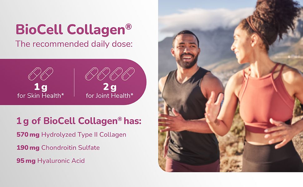 Communicates recommended daily dosage options and detailed ingredient composition to help shoppers understand how to use the product and what specific benefits each component provides for skin and…