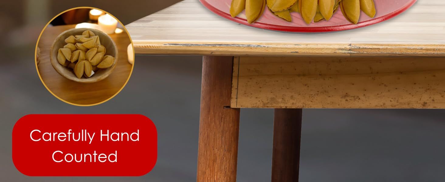 Communicates the brand's attention to detail and quality assurance by highlighting that the product is carefully hand counted, building trust and reassuring shoppers of premium care.