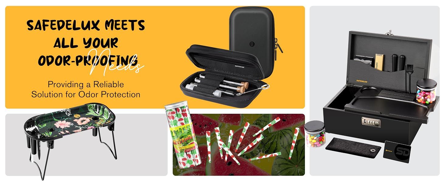 Reinforces the brand promise of reliable odor protection while showing a broad lineup of storage and accessory options.