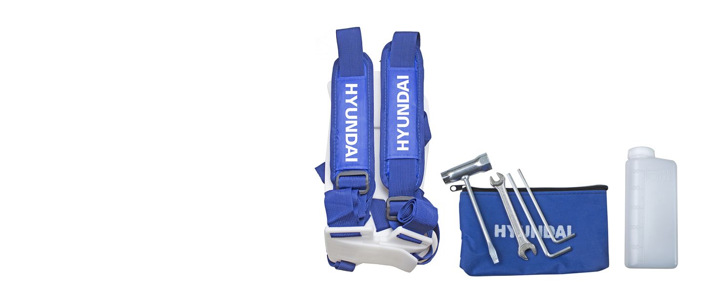 Shows everything included in the box so shoppers know the harness, tools, and mixing bottle come with the purchase.
