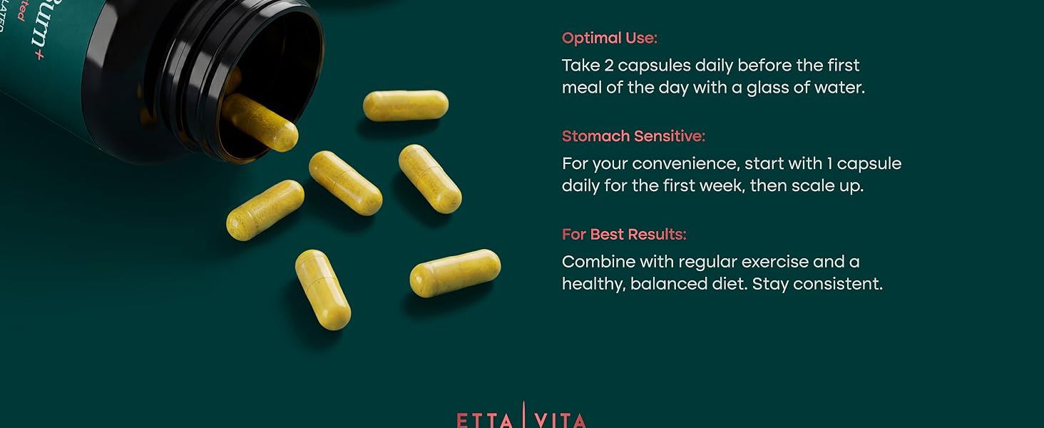 Provides clear instructions on how to take the supplement, including optimal dosage, timing, and guidance for stomach-sensitive users to ensure proper usage and best results. Communicates the…