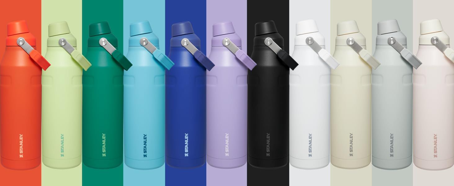 Shows the full range of color options for the Fast Flow Bottle so shoppers can see the variety and pick their favorite shade.