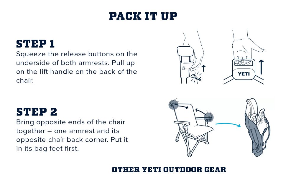 Provides step-by-step instructions on how to fold and pack the chair, helping shoppers understand the ease of storage and portability.
