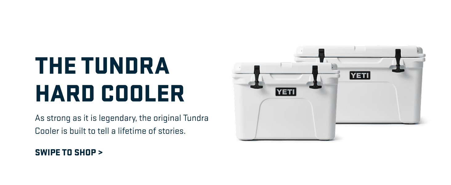 Communicates the Tundra Hard Cooler's legendary durability and brand heritage to build trust and emotional connection with shoppers.