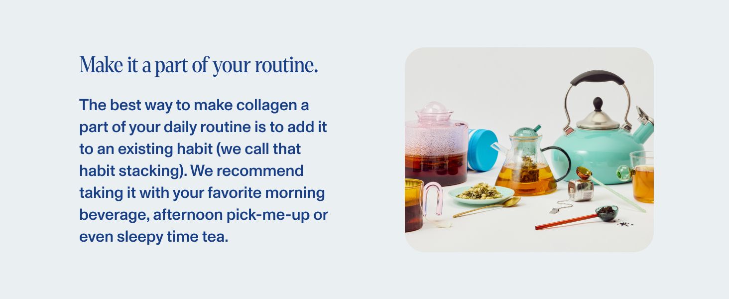 Educates shoppers on how to incorporate the collagen product into their daily routine by pairing it with existing beverage habits, making adoption easier and more practical. Communicates the…