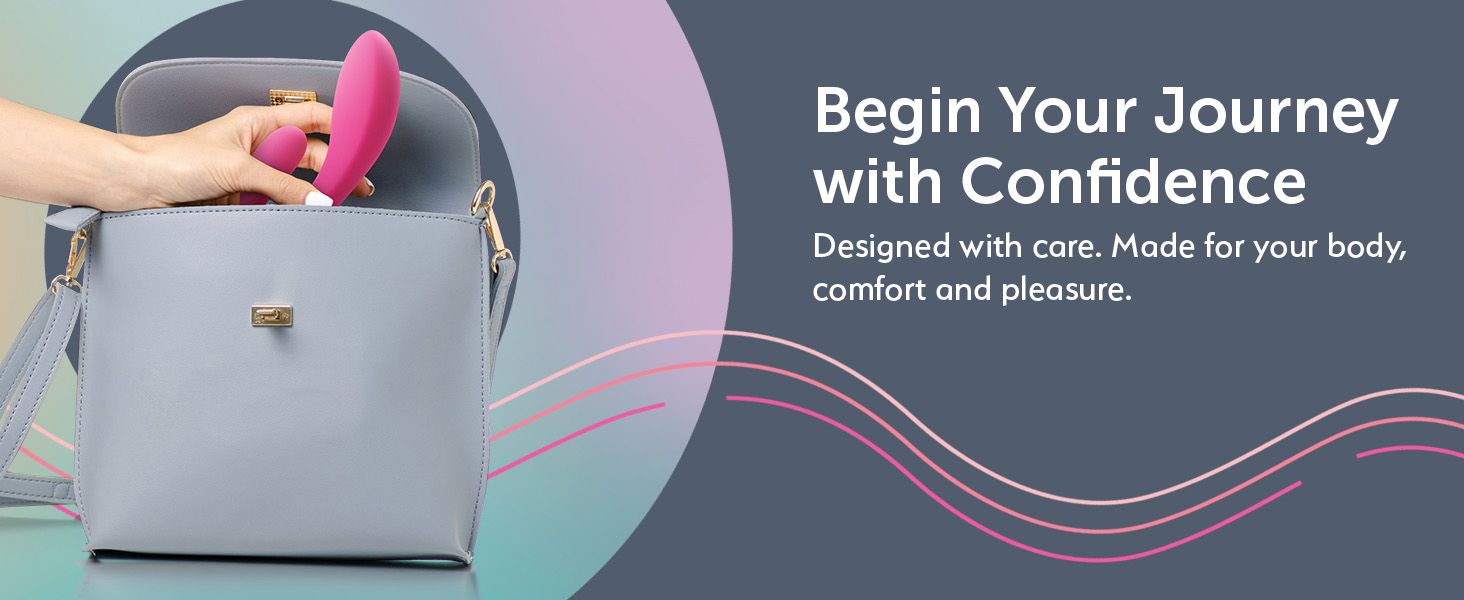Shows the product tucked into a stylish handbag to suggest it is easy to carry discreetly in everyday life. Reinforces one core message that the product is thoughtfully designed for the body,…