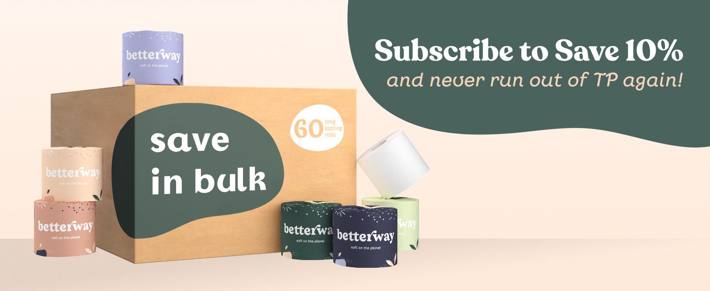 Shows the variety of toilet paper rolls included in a bulk purchase to demonstrate value and quantity to shoppers. Emphasizes the large quantity (60 rolls) included to communicate the value…