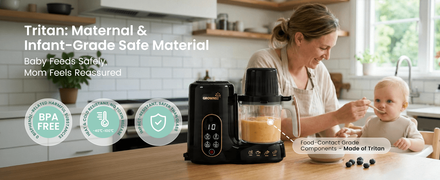 A+ Premium Modules for Grownsy Baby Food Maker & Processor with Dual-Layer Steam Basket