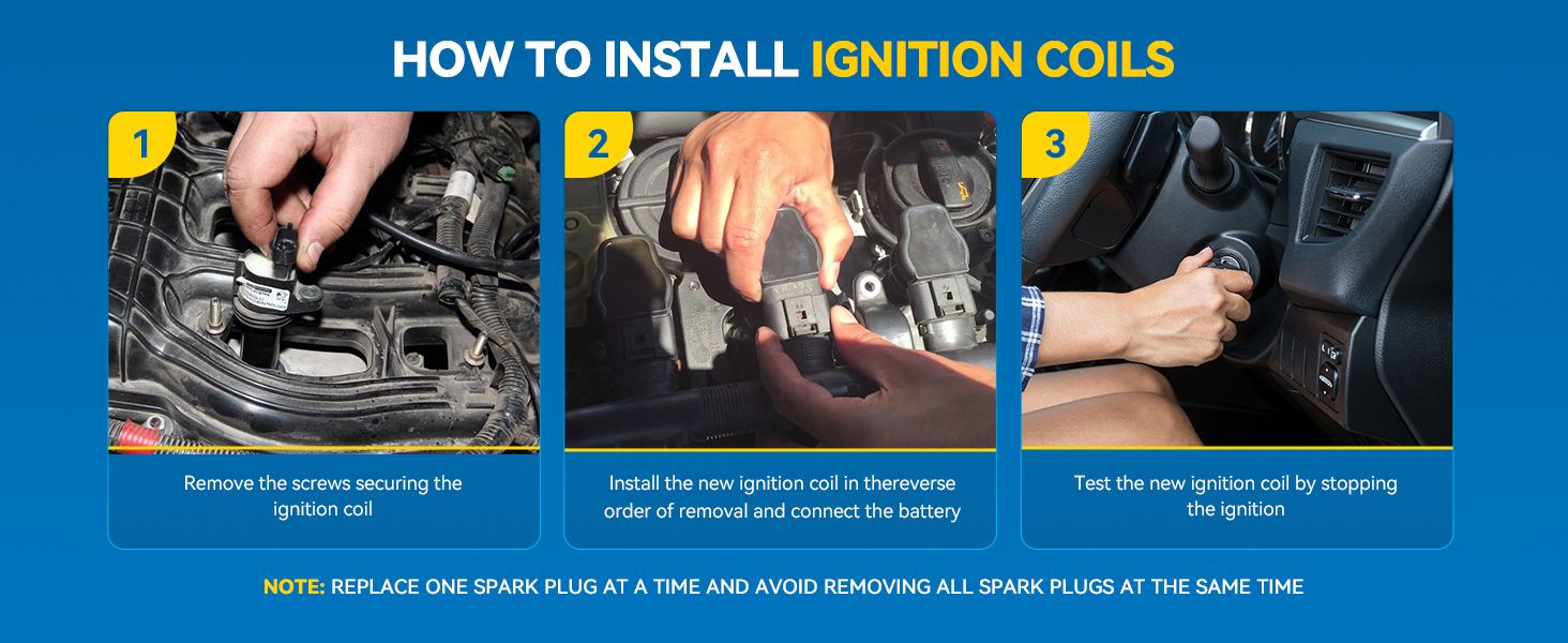 Walks shoppers through the three steps to remove, install, and test new ignition coils so they can complete the job with confidence. Reinforces that the ignition coil can be replaced at home with…