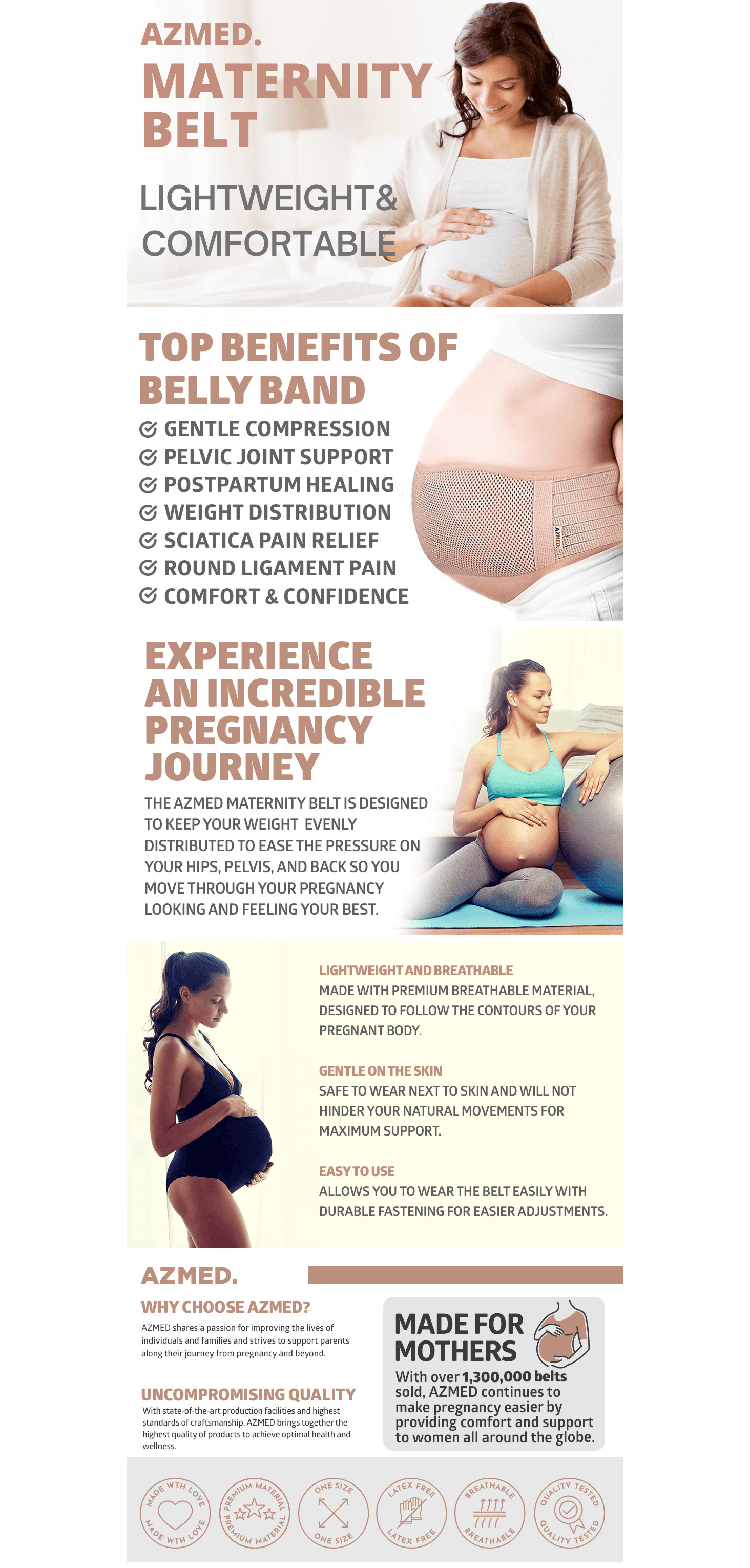 Premium A+ Content for Amazon.com: AZMED Maternity Belt Back Support