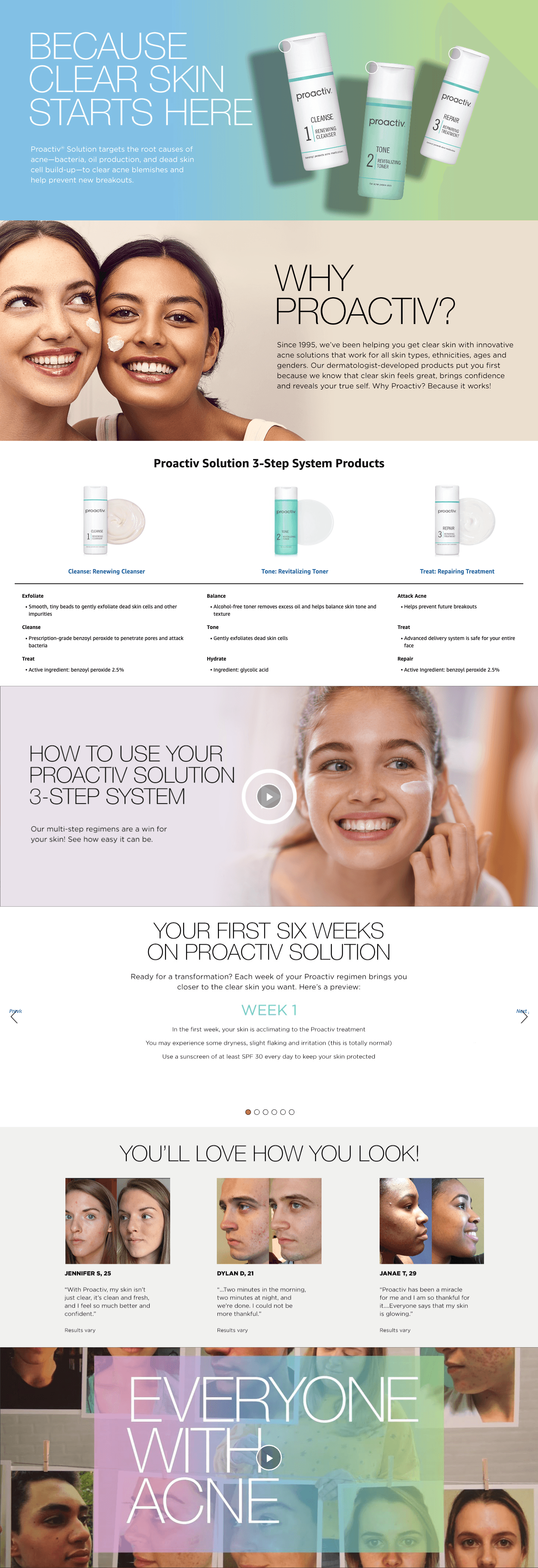 Premium A+ Content for Amazon.com: Proactiv 3 Step Acne Treatment