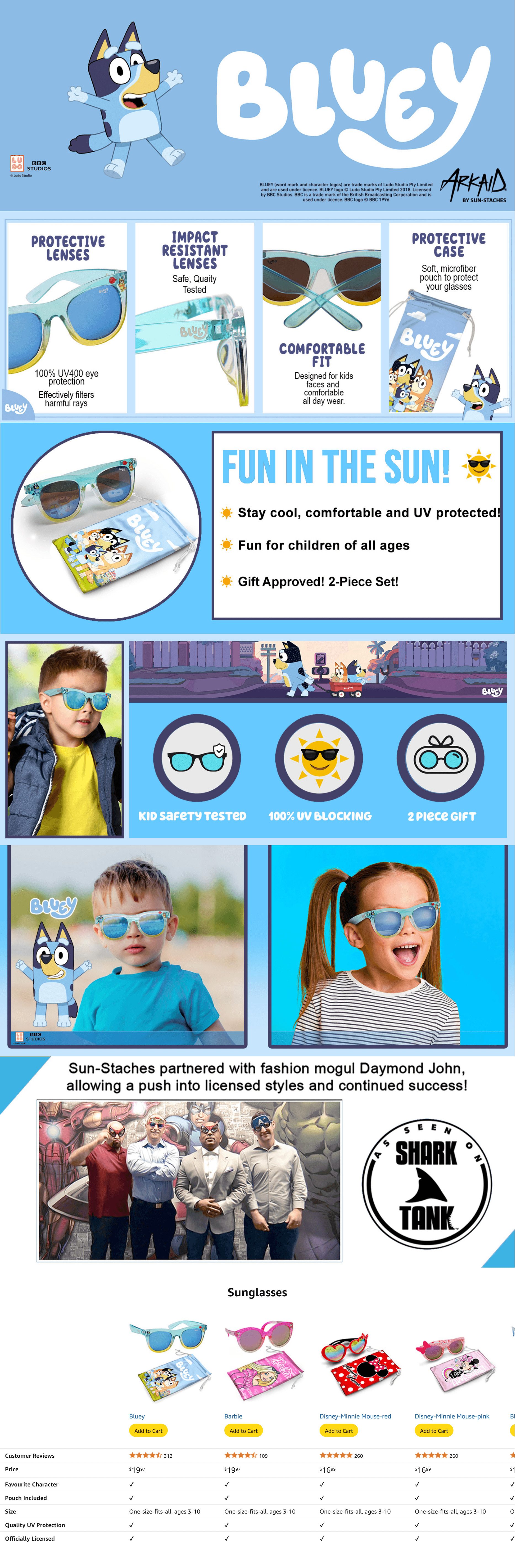 Premium A+ Content for Amazon.com: Bluey Toddler Sunglasses