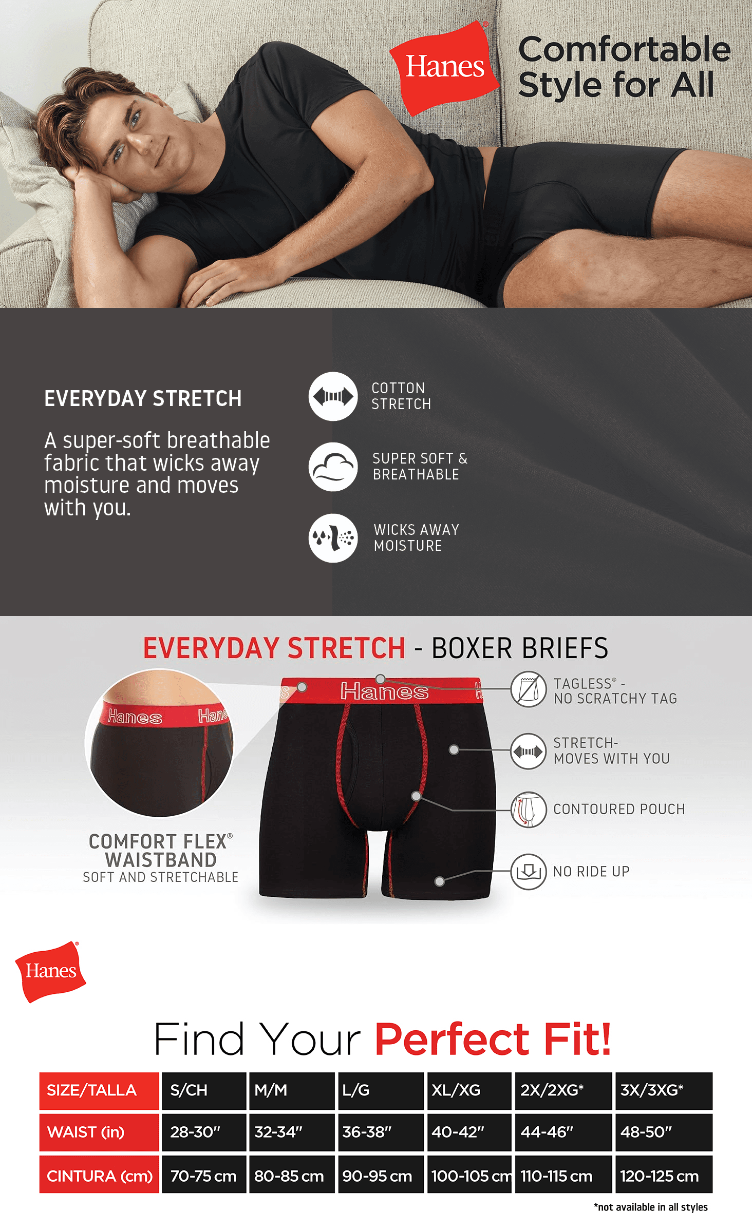 Premium A+ Content for Hanes Men's Underwear Boxer Briefs Pack