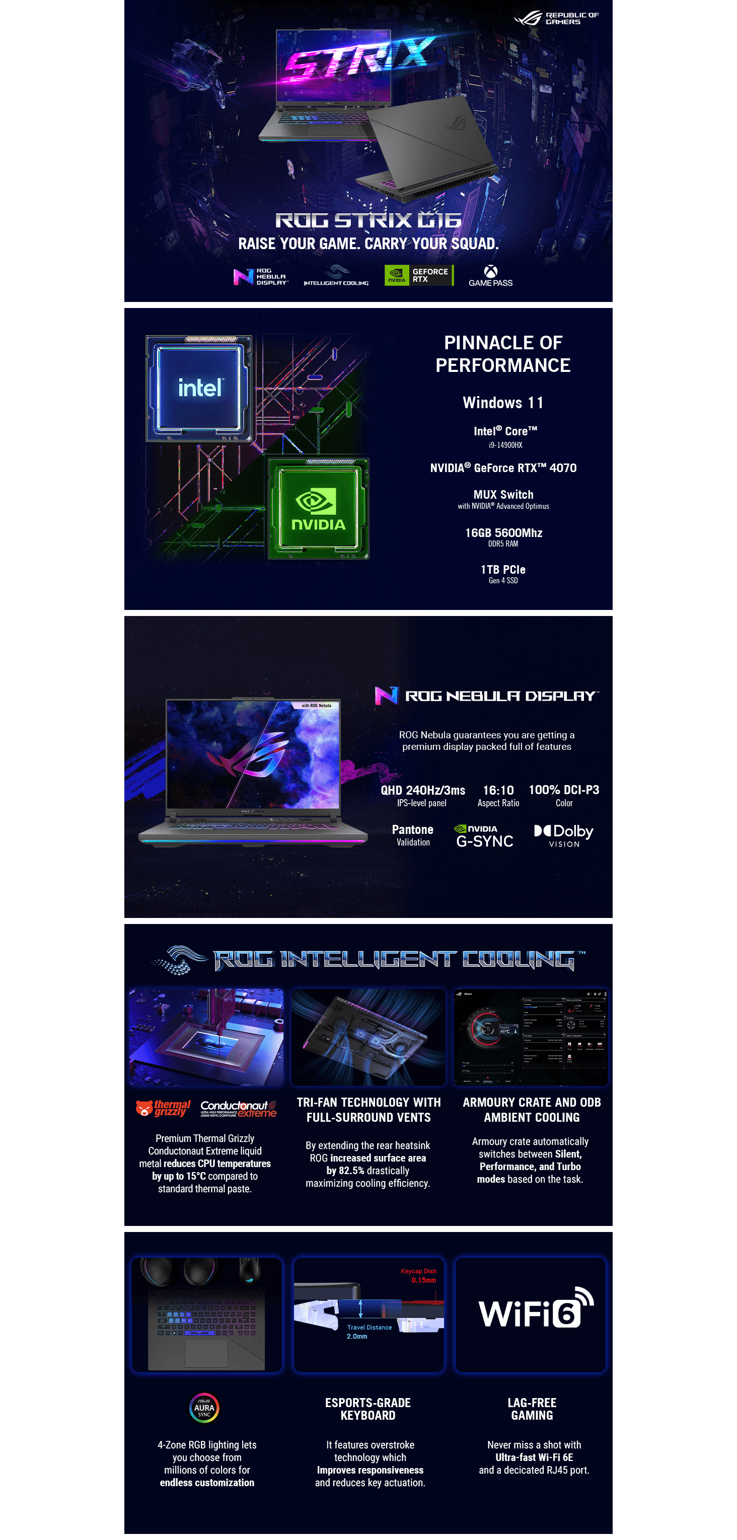 Premium A+ Content for Amazon.com: ASUS ROG Strix G16 (2024) Gaming Laptop