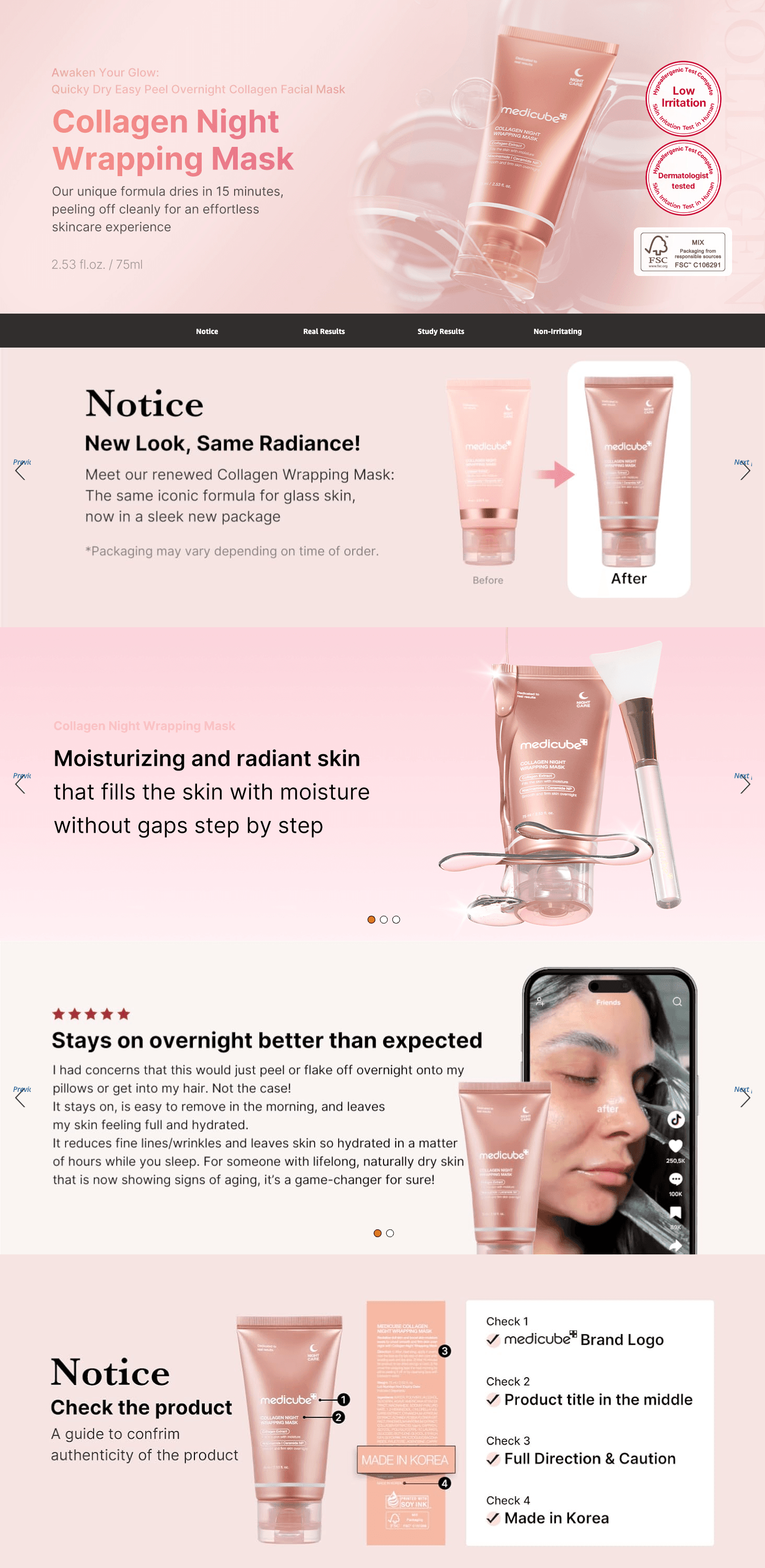 Premium A+ Content for Amazon.com : medicube Collagen Overnight Wrapping Peel Off Facial Mask Pack