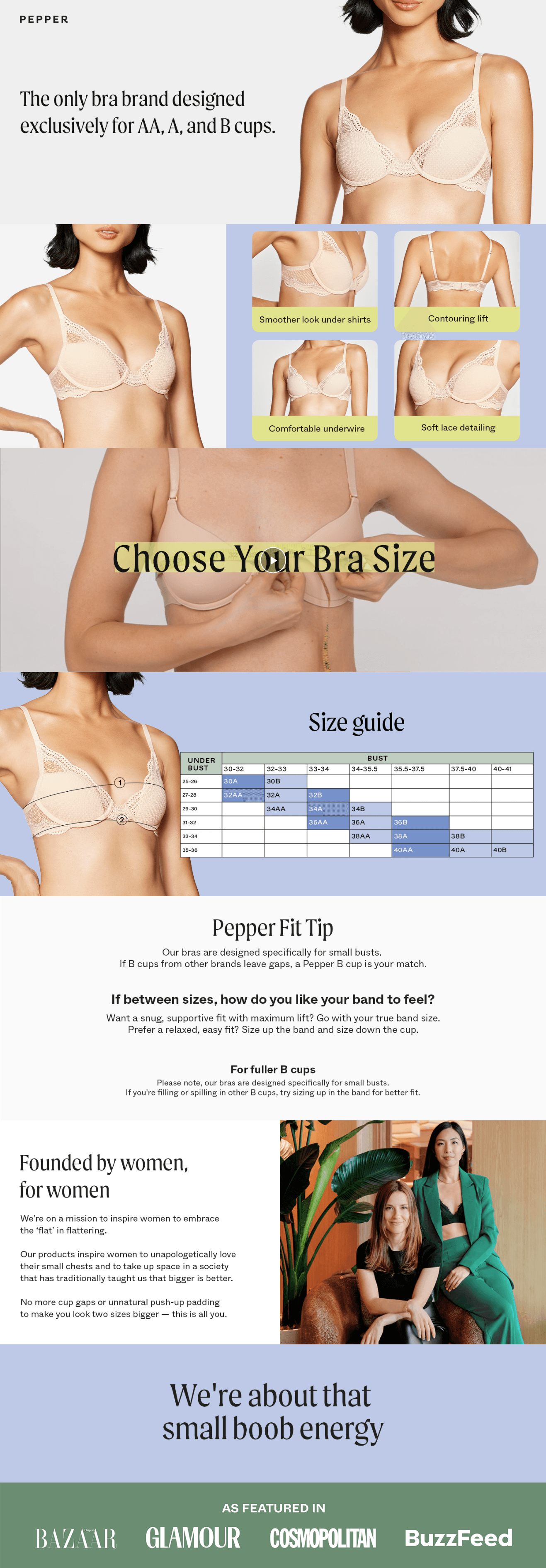 Premium A+ Content for Pepper Underwire Bra