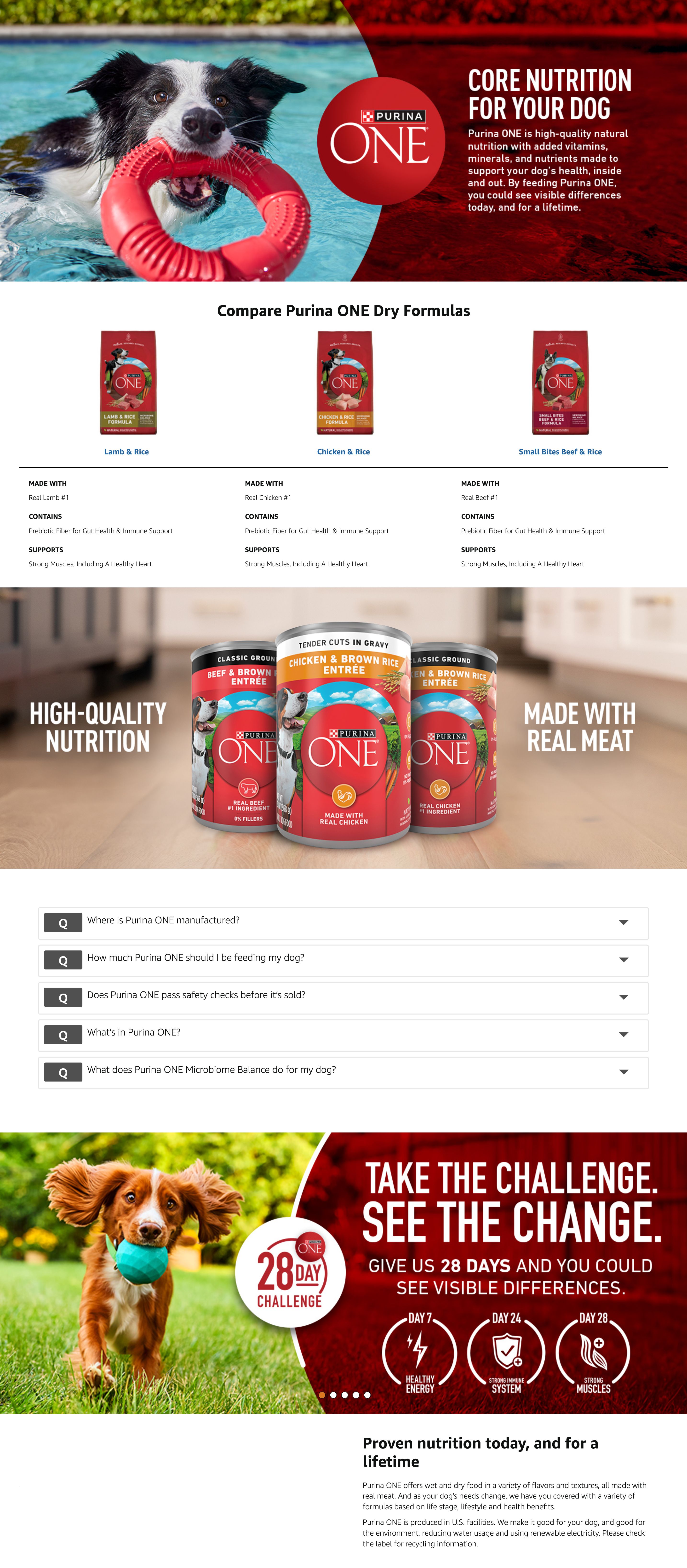 Premium A+ Content for Amazon.com: Purina ONE Chicken and Rice Formula Dry Dog Food