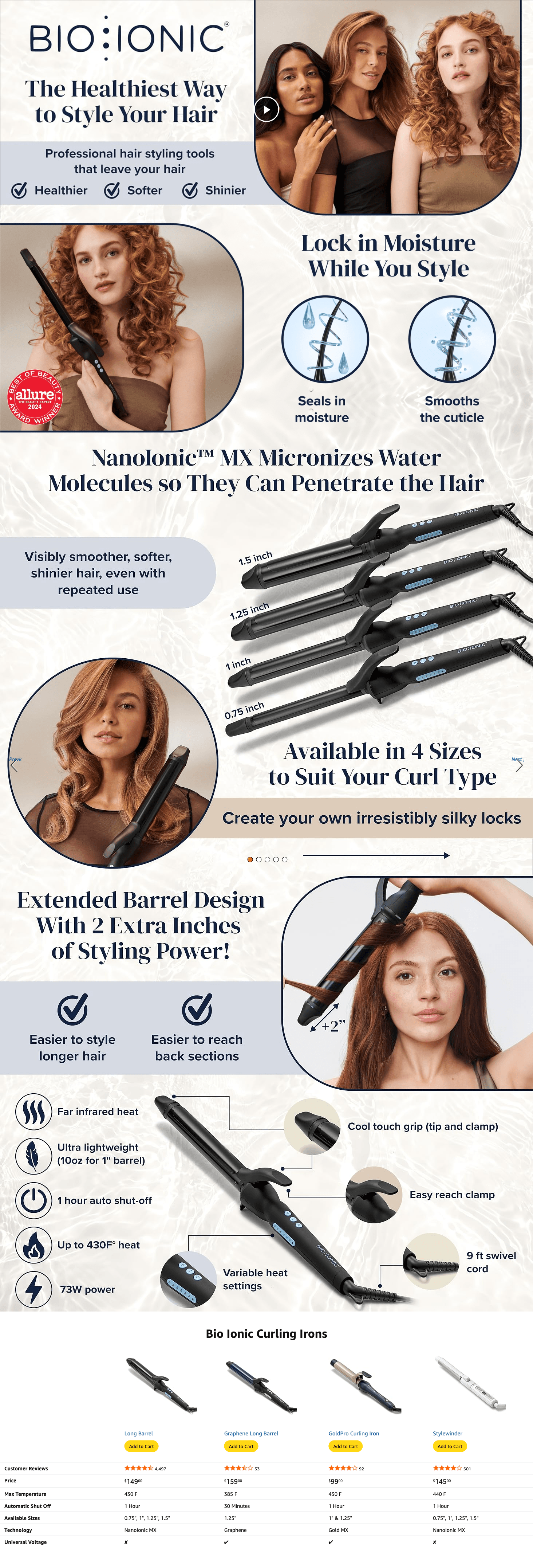 Premium A+ Content for Amazon.com: Bio Ionic Long Barrel Styler