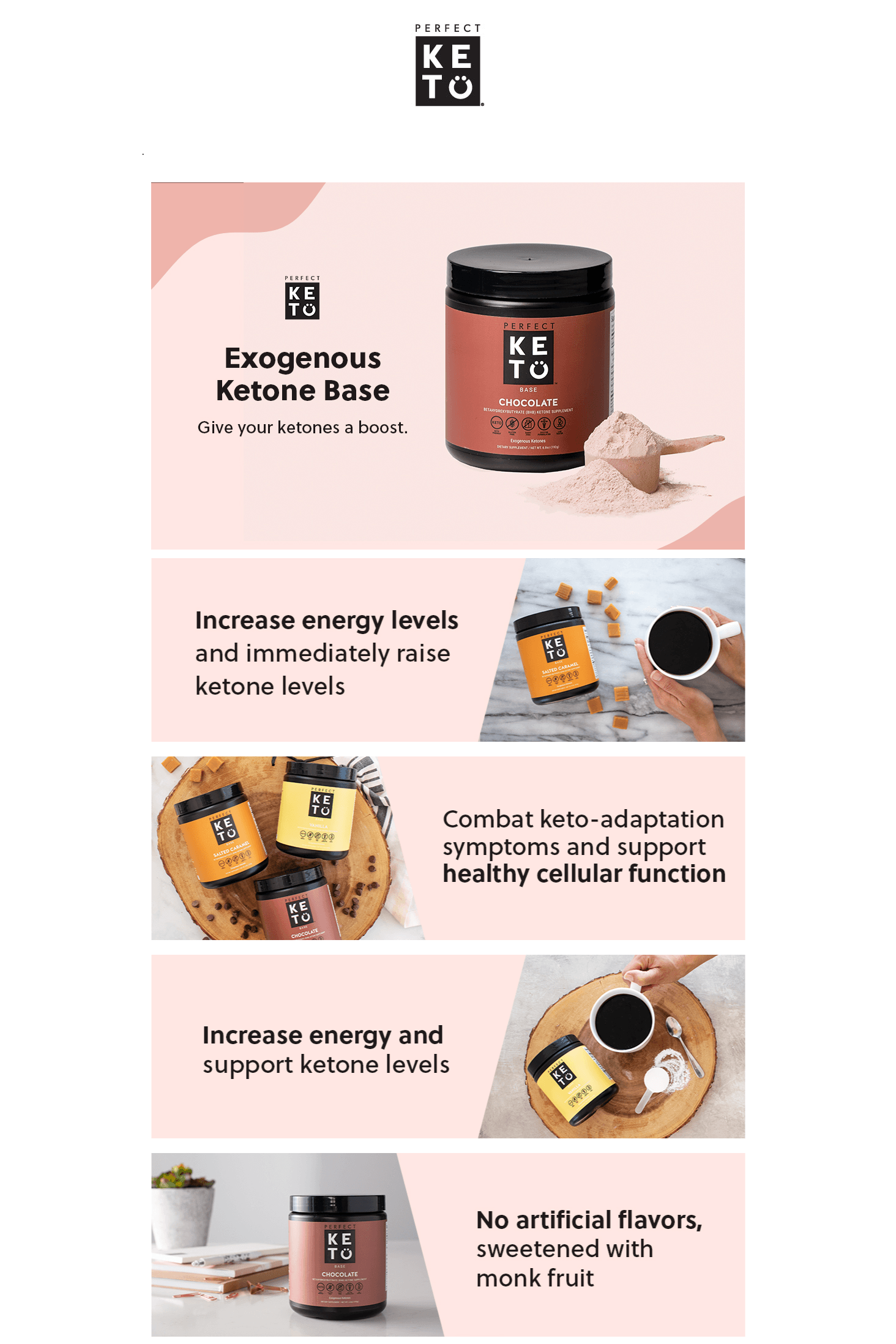 Premium A+ Content for Amazon.com: Perfect Keto Exogenous Ketones Powder