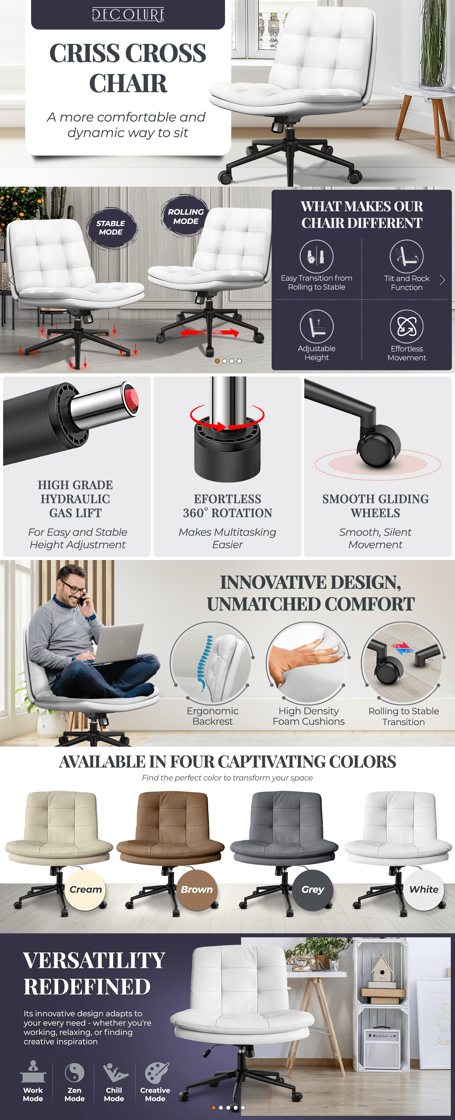 Premium A+ Content for Amazon.com: Criss Cross Desk Chair for Cross Legged Sitting