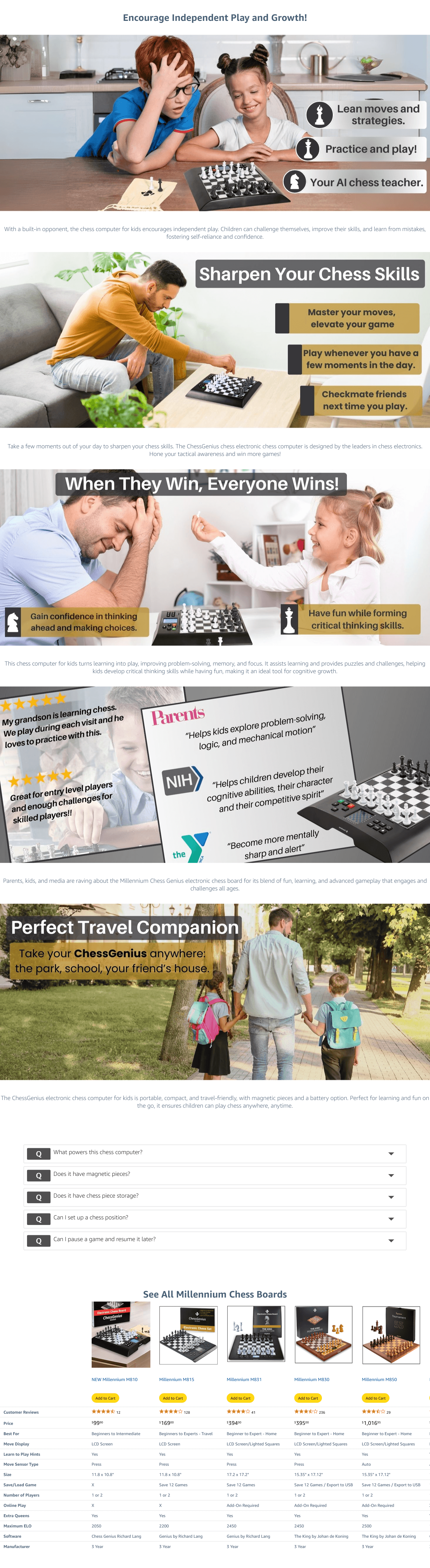 Premium A+ Content for Amazon.com: Millennium ChessGenius