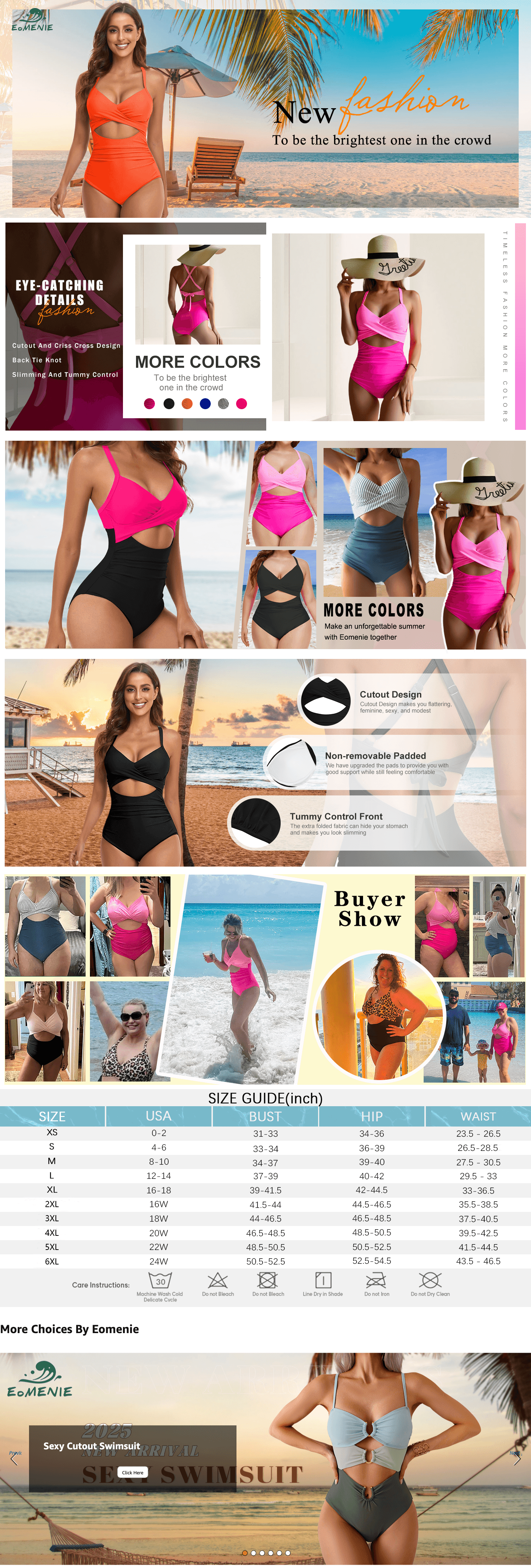 Premium A+ Content for Eomenie Women's One Piece Swimsuits Tummy Control Cutout High Waisted Bathing Suit Wrap…