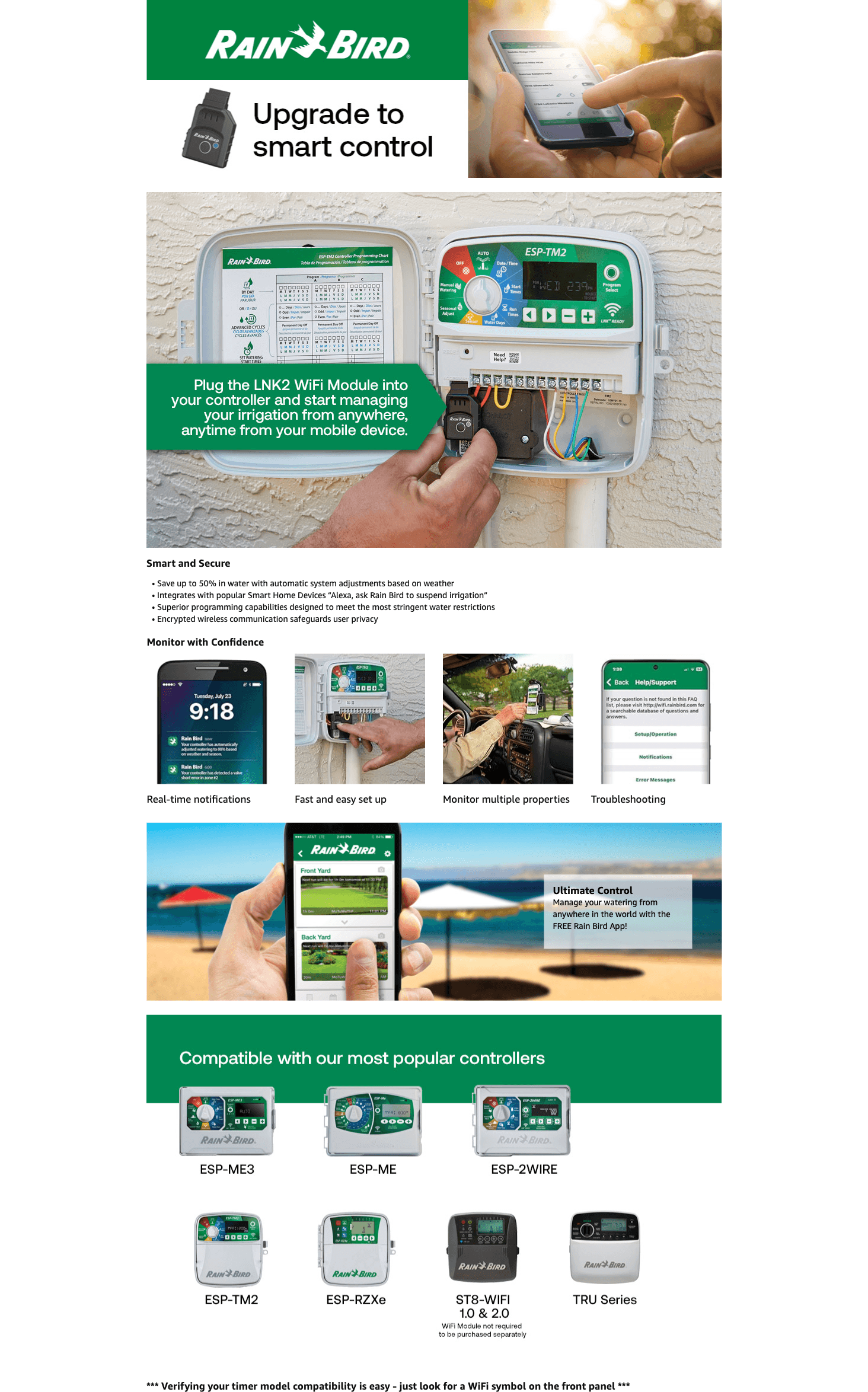 Premium A+ Content for Amazon.com : Rain Bird LNK2 Smart WiFi Module (2nd Generation)