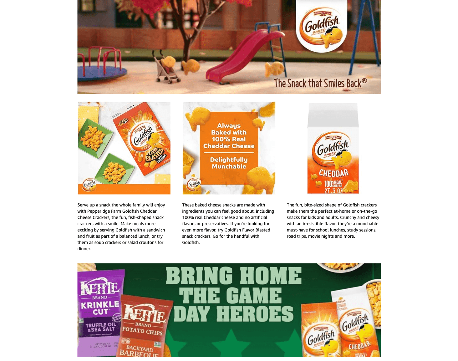 A+ Premium for Amazon.com: Goldfish Crackers Big Smiles Variety Pack with Cheddar