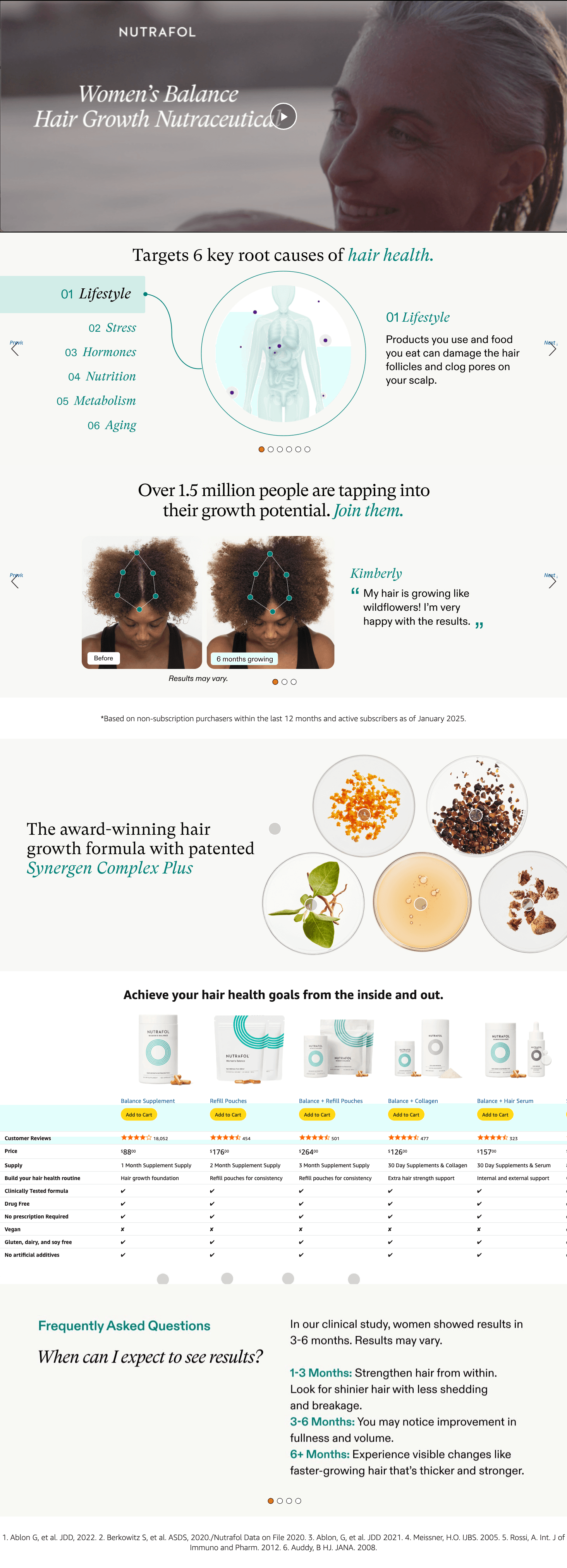 Premium A+ Content for Amazon.com: Nutrafol Women's Balance Hair Growth Supplements