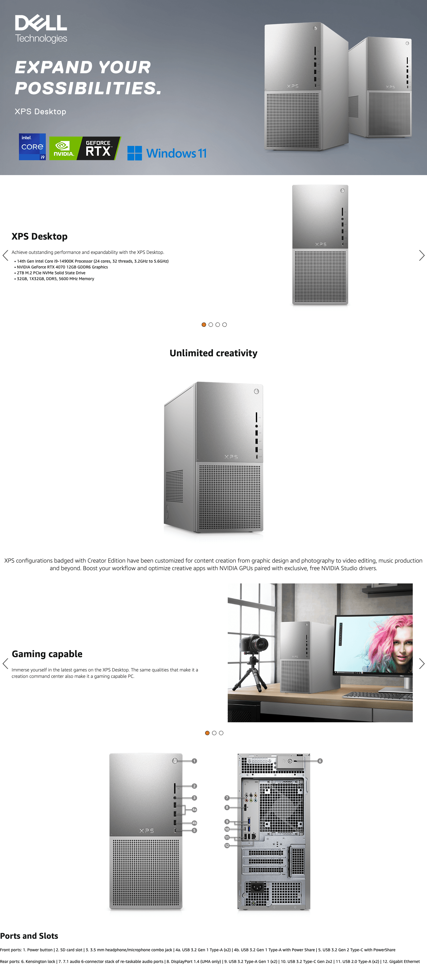 Premium A+ Content for Amazon.com: Dell XPS 8960 Desktop