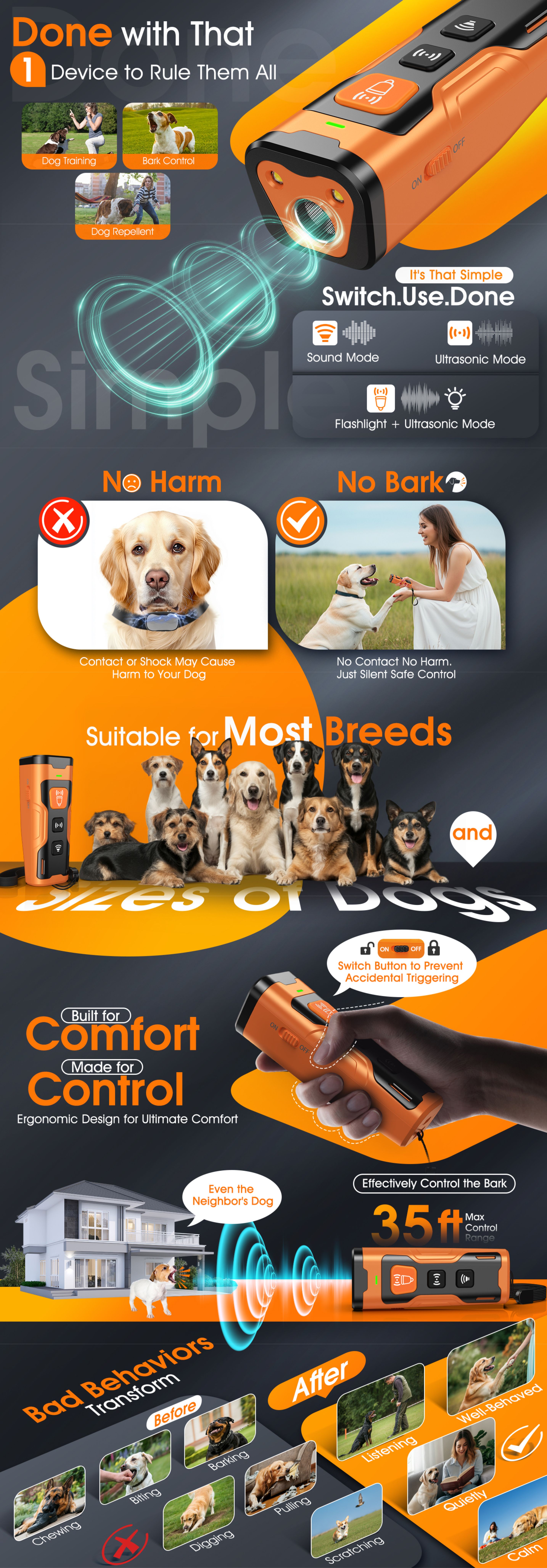 Premium A+ Content for Amazon.com : Dog Bark Deterrent Devices for Own or Neighbor's Dog Ultrasonic Dog…