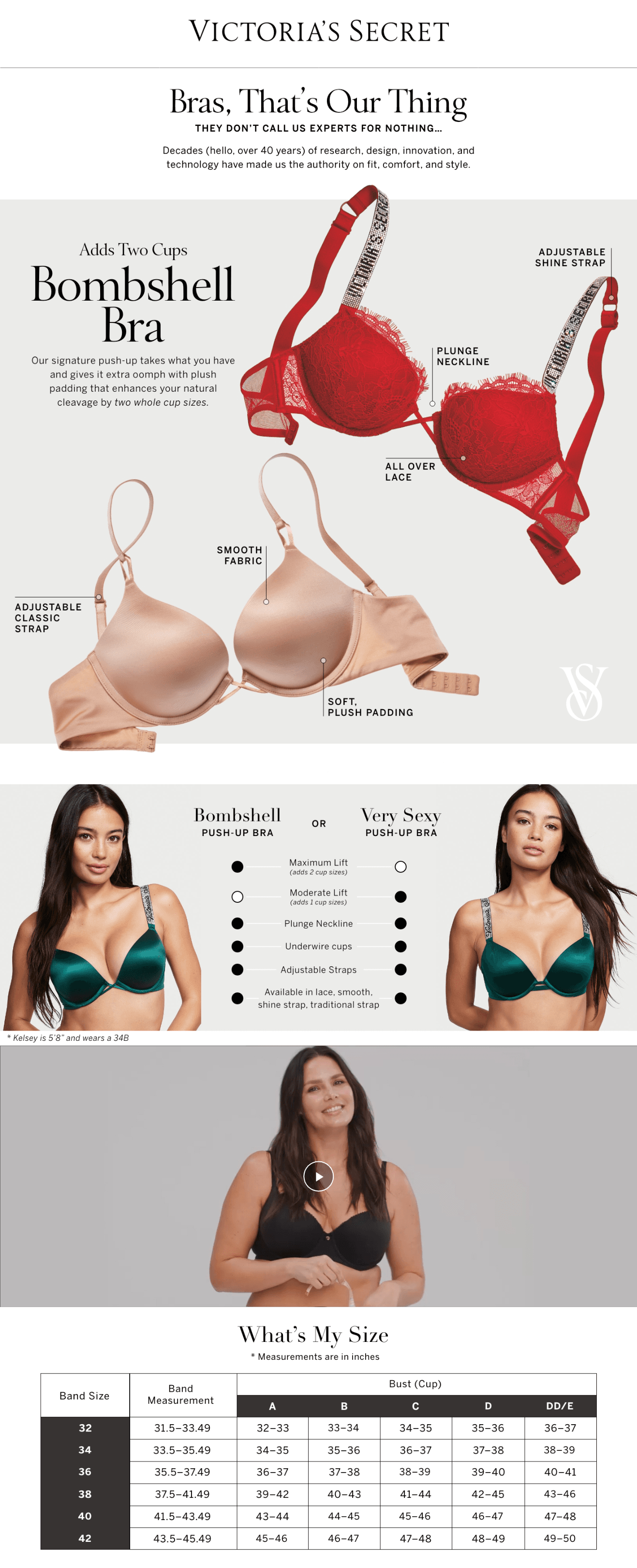 Premium A+ Content for Victoria's Secret Women's Very Sexy Bombshell Adds-2-Cups Push Up Bra