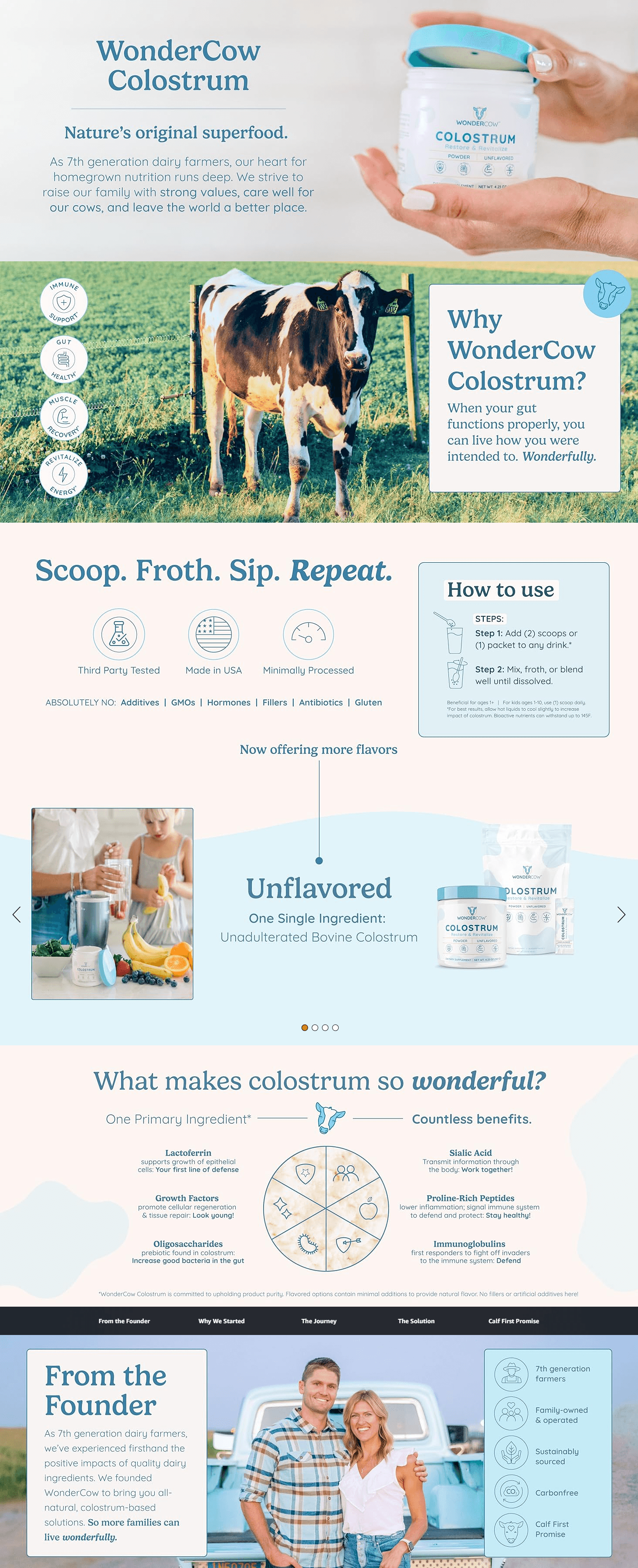 Premium A+ Content for Amazon.com : WONDERCOW Colostrum Supplement Powder for Gut Health