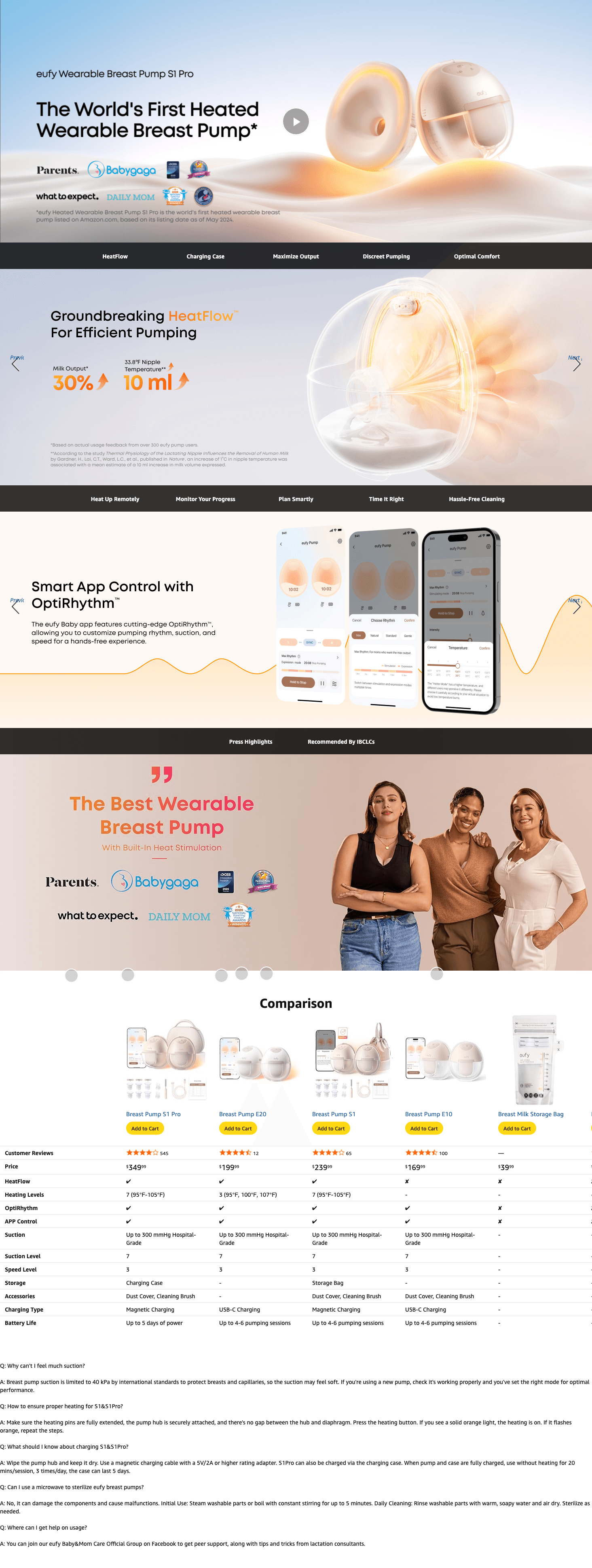 Premium A+ Content for Amazon.com : eufy Heated Wearable Breast Pump S1 Pro
