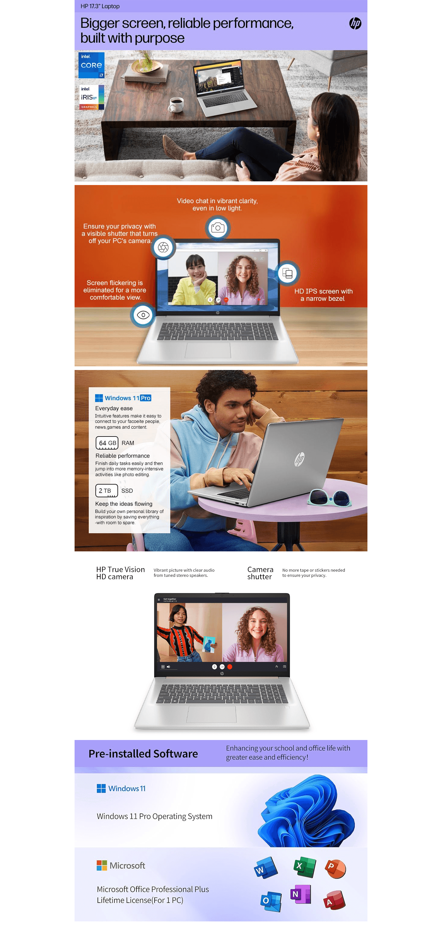 Premium A+ Content for Amazon.com: HP Business Touchscreen Laptop 17 inch