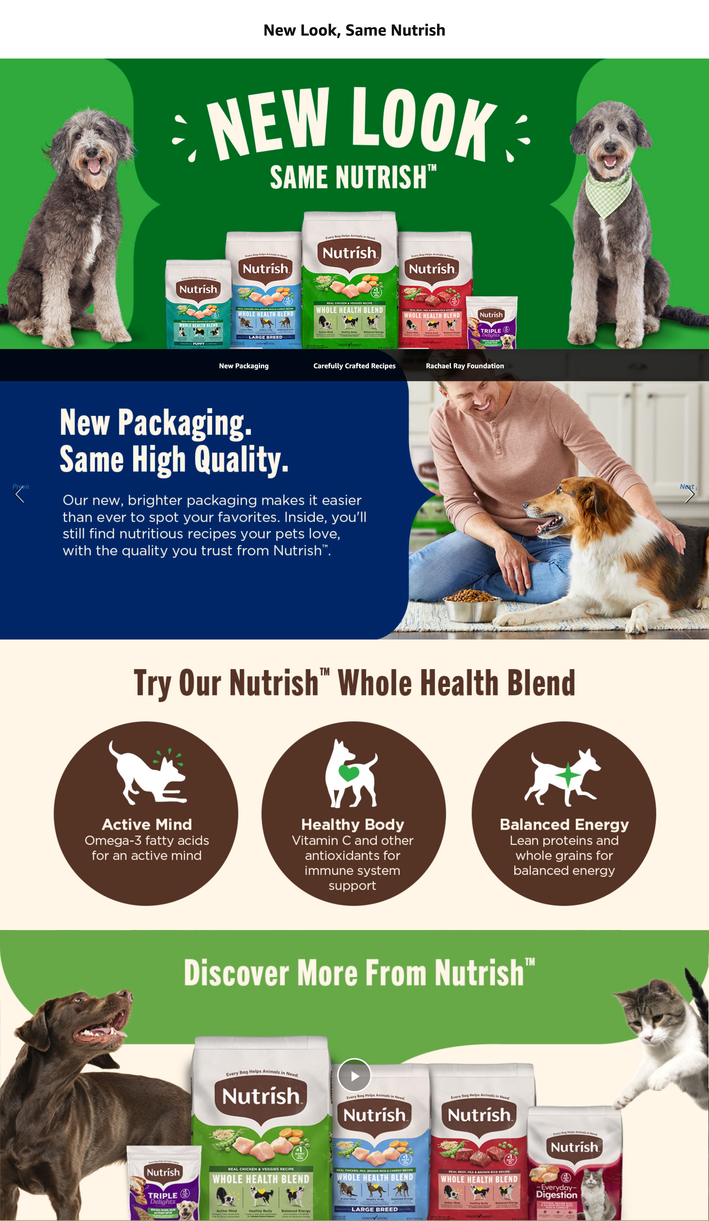 Premium A+ Content for Amazon.com: Nutrish Dry Dog Food