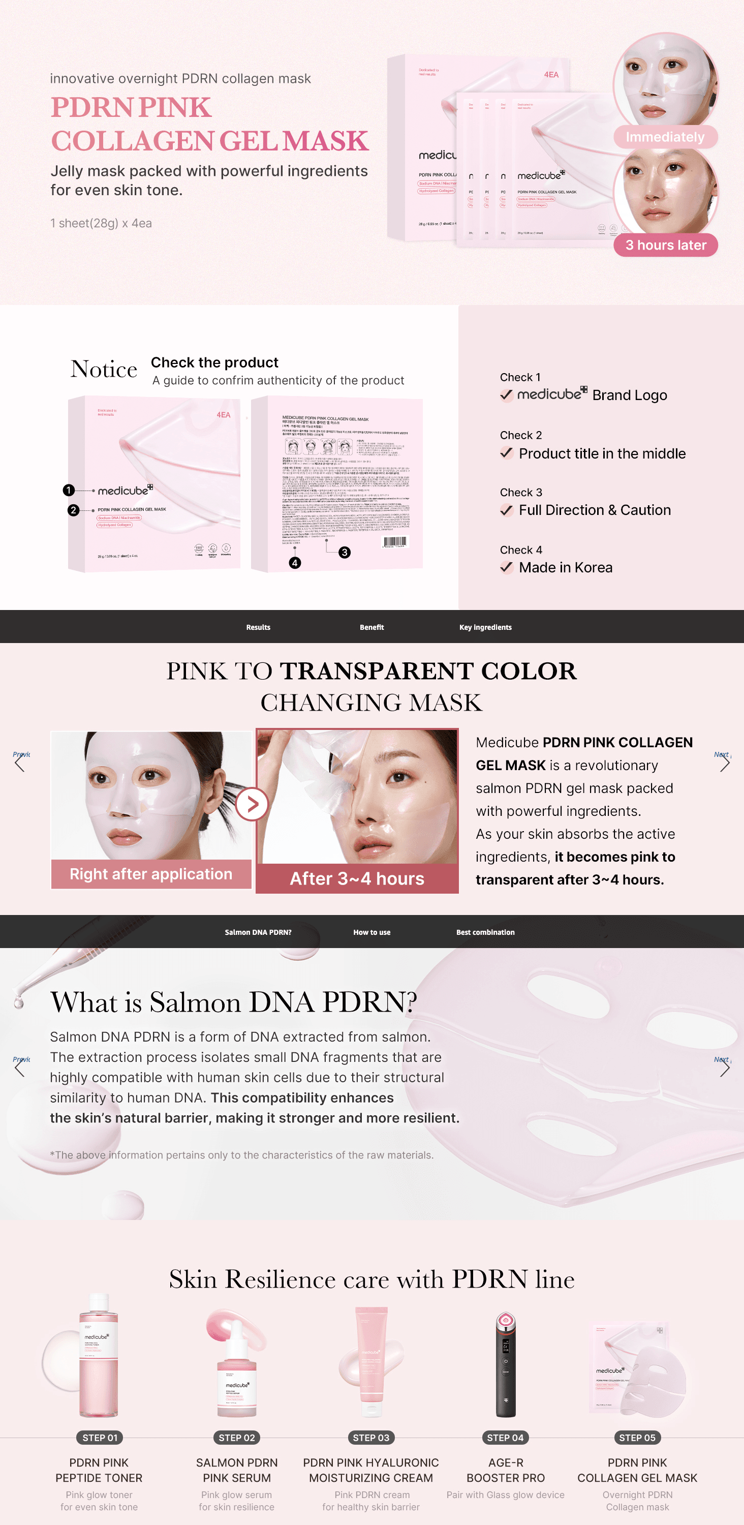 Premium A+ Content for Amazon.com : medicube Salmon DNA PDRN pink collagen jelly gel mask