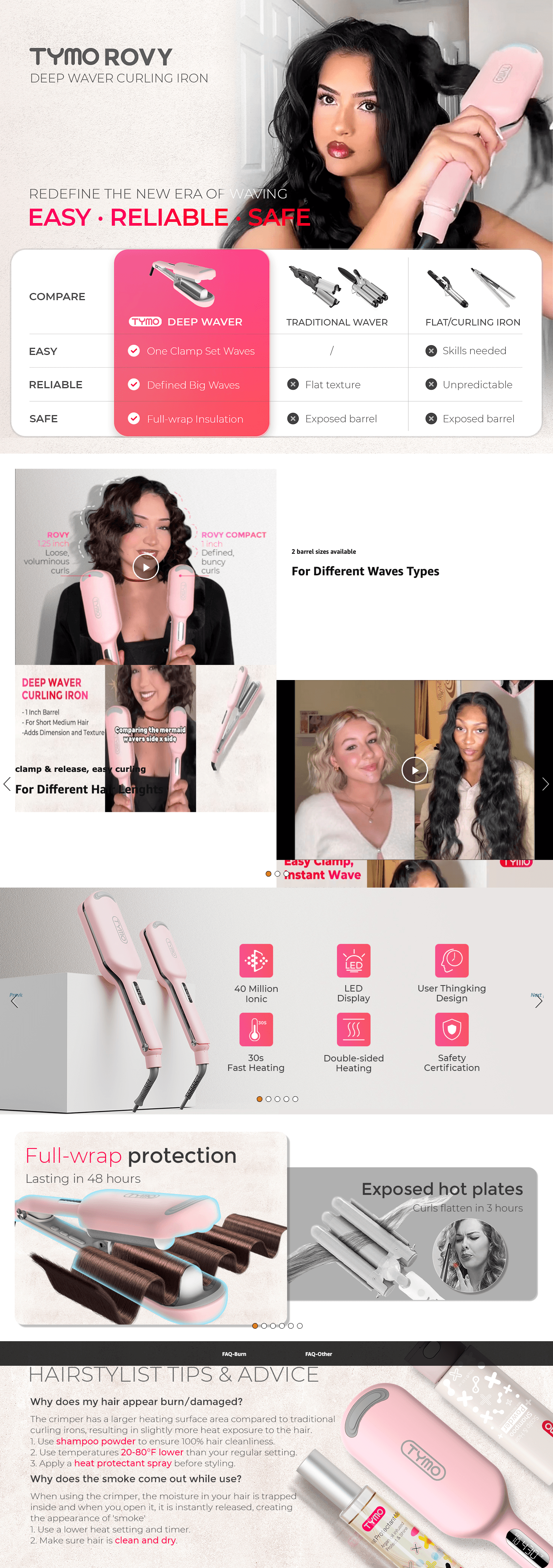 Premium A+ Content for Amazon.com: Curling Iron Hair Crimper Waver