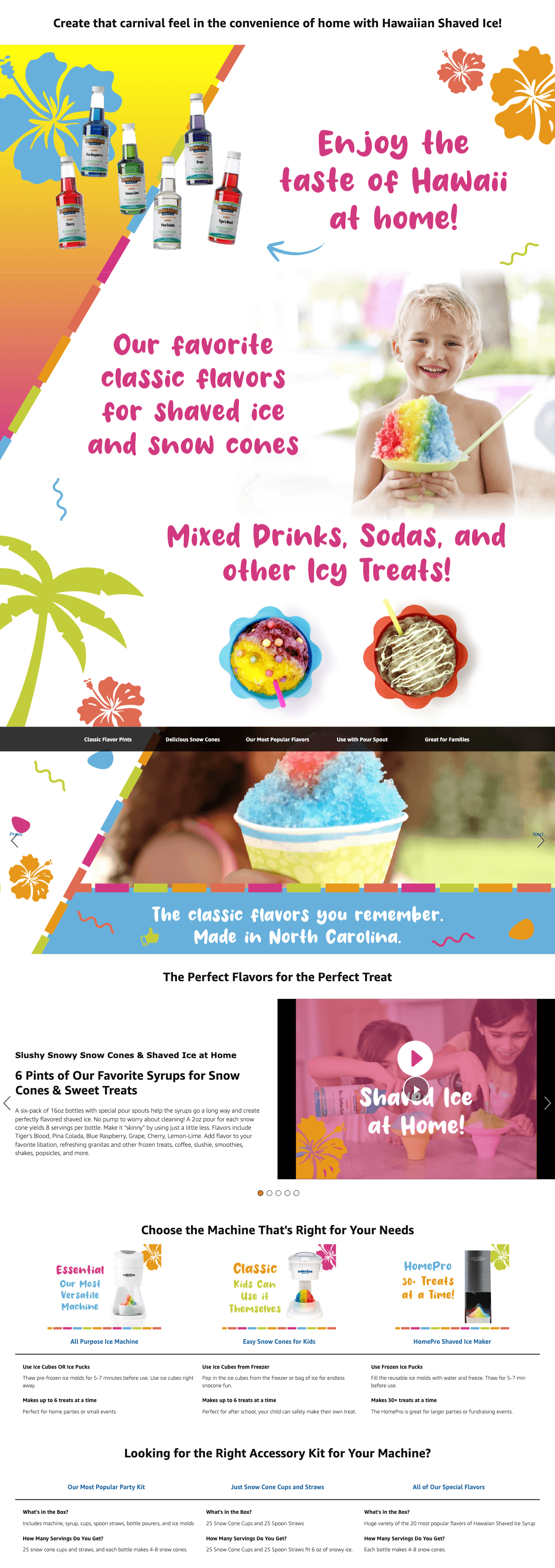 Premium A+ Content for Amazon.com: Hawaiian Shaved Ice Syrup Assortment