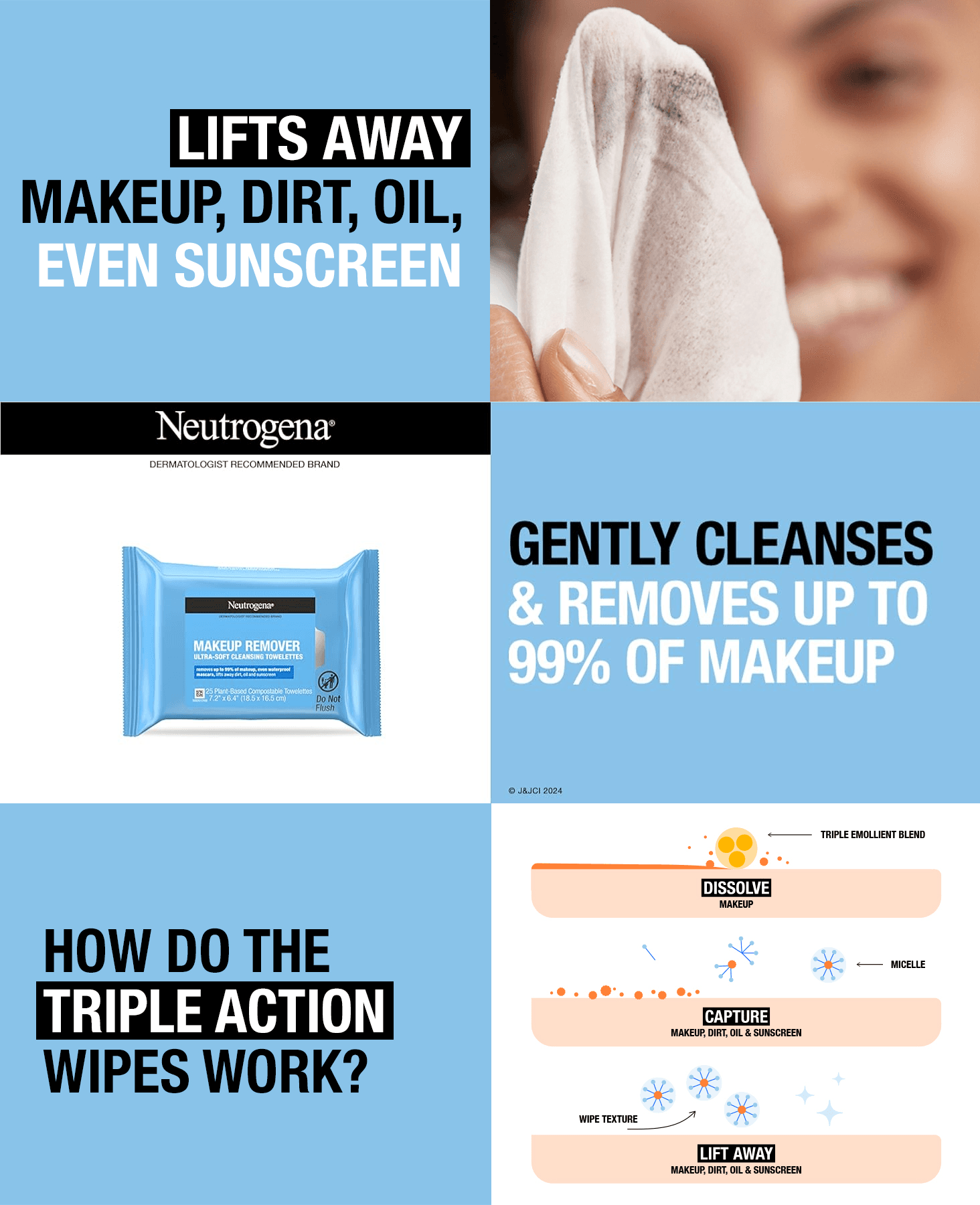 Premium A+ Content for Amazon.com: Neutrogena Makeup Remover Wipes Singles