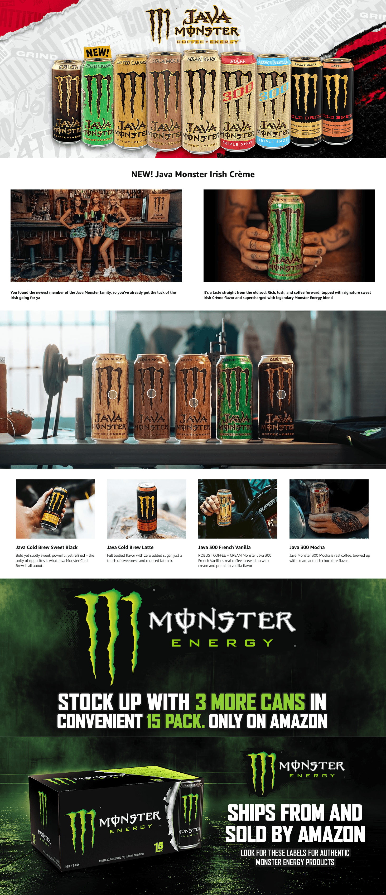 Premium A+ Content for Amazon.com: Monster Energy Java Monster Mean Bean